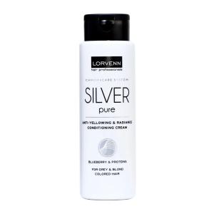 Lorvenn Silver Pure балсам против пожълтяване за боядисана сива или руса коса 300 ml